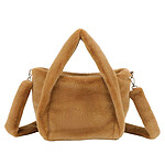 Gallantry Sac à Main pour Femme Léona Douceur en Fourrure avec Bandoulière Amovible Marron