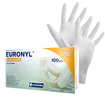 SIS Boîte de 100 Gants Jetables sans Poudre Usage Médical XL Blanc