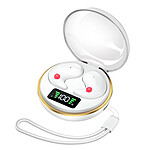 Avizar Écouteurs de Sommeil sans Fil Ultra Plats Anti Bruit avec Boitier LED Blanc