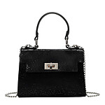 Avizar Sac à Main de Soirée pour Femme Effet Maille Scintillante avec Chaîne en Métal Noir