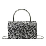 Avizar Sac à Main de Soirée pour Femme avec Revêtement Effet Strass et Poignée en Métal Noir