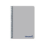 LIDERPAPEL Cahier spirale A4 micro Wonder 240 pages 90g - 4 trous 5 bandes - Gris x 24