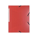 EXACOMPTA Chemise 3 rabats et élastiques Polypro 5/10e 24 x32 cm Rouge x 10