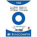 EXACOMPTA Paquet de 100 Fiches BRISTOLS BLANC 105/148 S/FILM