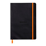 CLAIREFONTAINE RHODIARAMA carnet souple BLACK A5 ligné 160p papier 90g fermeture élastique