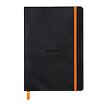 CLAIREFONTAINE RHODIARAMA carnet souple BLACK A5 DOT 160p papier 90g fermeture élastique