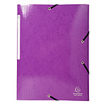 EXACOMPTA Chemise 3 rabats élastiques Max Capacité IDERAMA Carte pelliculée 425g Violet x 25