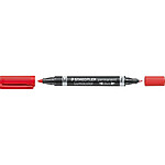 STAEDTLER Marqueur permanent Lumocolor duo pointe 0,6 et 1,5 mm Rouge