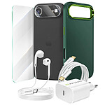 Mayaxess Pack Essentiel pour iPhone 17 Air Coque, Verre, Chargeurs, écouteurs (6 pièces) Vert