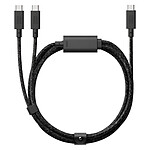 Native Union Câble USB-C vers 2 USB-C Charge 140W et Synchronisation 480Mbps Modèle Belt 2m Noir