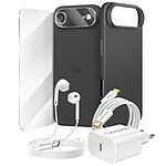 Mayaxess Pack Essentiel pour iPhone 17 Air Coque, Verre, Chargeurs, écouteurs (6 pièces) Noir