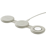 Satechi Chargeur Sans Fil 3-en-1 Compatible Qi2 15W Modèle OnTheGo Pliable Beige