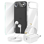 Mayaxess Pack Essentiel pour iPhone 17 Air Coque, Verre, Chargeurs, écouteurs (6 pièces) Transparent