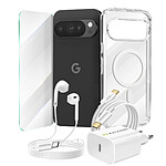Mayaxess Pack Essentiel pour Pixel 10 Pro Coque, Verre, Chargeurs, écouteurs (5 pièces) Transparent