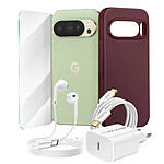 Mayaxess Pack Essentiel pour Pixel 10 Pro Coque, Verre, Chargeurs, écouteurs (5 pièces) Bordeaux