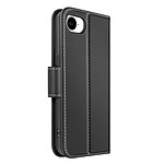 Avizar Étui Portefeuille pour iPhone 16e en Cuir Premium avec Fonction Stand Noir