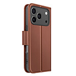 Avizar Étui Portefeuille pour iPhone 17 Pro en Cuir Premium avec Fonction Stand Marron
