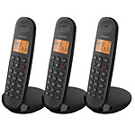 Logicom Téléphone sans Fil Trio Mains Libres ILOA 350 avec Écran Portée 300m Noir