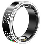 Avizar Bague Connectée Taille 10 Modèle Saturn avec Écran LED et Étui de Charge Argent