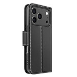 Avizar Étui Portefeuille pour iPhone 17 Pro en Cuir Premium avec Fonction Stand Noir