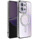 Avizar Coque pour Redmi 15C Compatible MagSafe avec Contour Strassé Noir