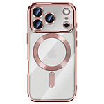 Avizar Coque pour iPhone 17 Pro Compatible MagSafe avec Contour Chromé Rose