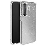 Avizar Coque pour Galaxy A17 Conception Bi-Matière et Finition Pailletée Argent