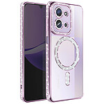 Avizar Coque pour Redmi 15C Compatible MagSafe avec Contour Strassé Violet
