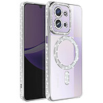 Avizar Coque pour Redmi 15C Compatible MagSafe avec Contour Strassé Argent