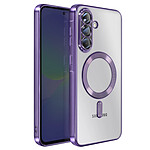 Avizar Coque pour Galaxy A36 Compatible MagSafe avec Contour Chromé Violet