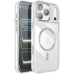 Avizar Coque pour iPhone 17 Pro Collection Cristal Color Compatible MagSafe Argent