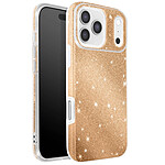 Avizar Coque pour iPhone 17 Pro Conception Bi-Matière et Finition Pailletée Dorée