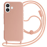 Avizar Coque pour iPhone 17 en Silicone Soft Touch avec Cordon Tour de Cou Ajustable Rose champagne Avizar Coque pour iPhone 17 en Silicone Soft Touch avec Cordon Tour de Cou Ajustable Rose champagne