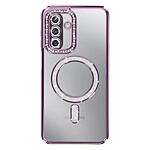 Avizar Coque pour Galaxy A17 Compatible MagSafe avec Contour Strassé Violet