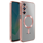 Avizar Coque pour Galaxy A16 Compatible MagSafe avec Contour Chromé Rose champagne