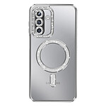 Avizar Coque pour Galaxy A17 Compatible MagSafe avec Contour Strassé Argent