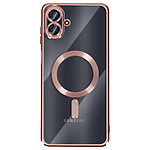 Avizar Coque pour Galaxy A07 Compatible MagSafe avec Contour Chromé Rose