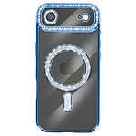 Avizar Coque pour iPhone Air Compatible MagSafe avec Contour Strassé Bleu clair