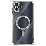 Avizar Coque pour Galaxy A07 Compatible MagSafe avec Contour Chromé Argent