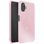 Avizar Coque pour Galaxy A07 Conception Bi-Matière et Finition Pailletée Rose