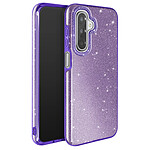 Avizar Coque pour Galaxy A17 Conception Bi-Matière et Finition Pailletée Violet