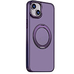 Jaym Coque MagSafe pour iPhone 16 avec Anneau Rotatif Support Violet