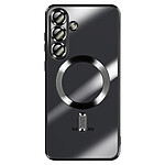 Avizar Coque pour Galaxy S25 FE MagSafe Souple Antichocs avec Contour Chromé Noir