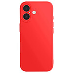 Avizar Coque pour iPhone 17 en Silicone Souple avec Renfort Bloc Caméra Rouge