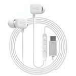 Jaym Écouteurs Filaires Intra-auriculaires USB-C avec Micro et Télécommande Blanc