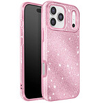 Avizar Coque pour iPhone 17 Pro Conception Bi-Matière et Finition Pailletée Rose
