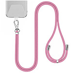Jaym Tour de Cou 150cm pour Smartphone en Nylon avec Fixation Universelle Rose