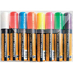 SECURIT Etui de 8 Marqueurs Craie Liquide ORIGINAL LARGE Biseautée 7 - 15 mm Assortis