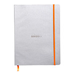 CLAIREFONTAINE RHODIARAMA Carnet souple 19x25 cm 160 pages dot papier ivoire 90g fermeture élastique - Argent