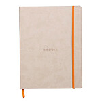 CLAIREFONTAINE RHODIARAMA Carnet souple BEIGE 19x25cm ligné 160p papier 90g fermeture élastique CLAIREFONTAINE RHODIARAMA Carnet souple BEIGE 19x25cm ligné 160p papier 90g fermeture élastique